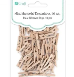 Klamerki mini drewniane 40 szt 2,5 cm