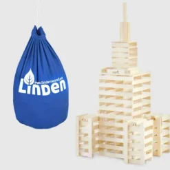 Klocki drewniane Linden, zestaw 300 szt. w eko-worku