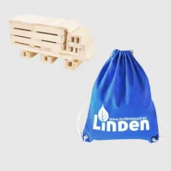 Klocki drewniane Linden, zestaw 200 szt. w eko-worku