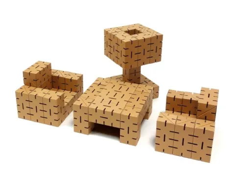 Klocki konstrukcyjne tekturowe do samodzielnego złożenia zestaw 50 sztuk Cardblocks