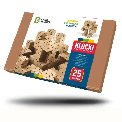 Klocki konstrukcyjne tekturowe do samodzielnego złożenia zestaw 25 sztuk Cardbloks