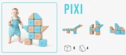 KLOCKI MAGNETYCZNE JollyHeap 12 szt. Montessori PIXI baby (kolory do wyboru)