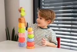 Klocki sensoryczna i piramidka zestaw edukacyjny Montessori