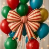 Kokarda czerwono kremowa balon foliowy 77x63 cm