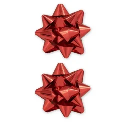 Kokarda prezentowa rozeta czerwona 7,6 cm 2 szt.