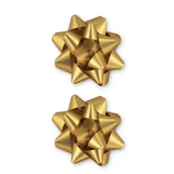Kokarda prezentowa rozeta matowa złota 7,6 cm 2 szt.