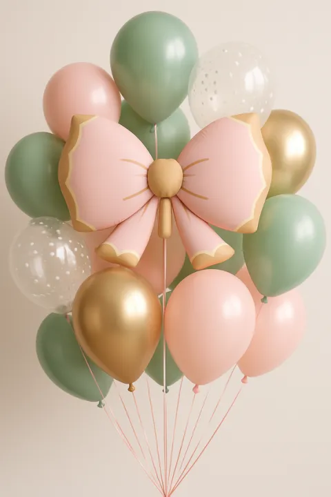 Kokarda różowa balon foliowy 92cm