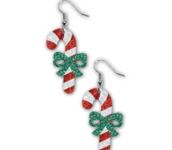 Kolczyki świąteczne cukrowe laski Candy cane