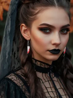 Kolczyki zakrwawione noże Halloween