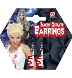 Kolczyki zakrwawione toporki Halloween