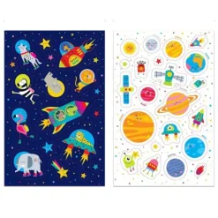Kolorowanka z naklejkami 2szt. Kosmos 86x29cm