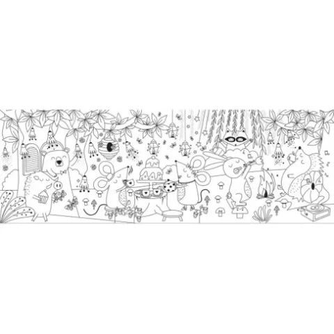 Kolorowanka z naklejkami 2szt. Magiczny Las 86x29cm