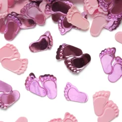 Konfetti foliowe 15g niebieskie lub różowe stópki Baby Shower