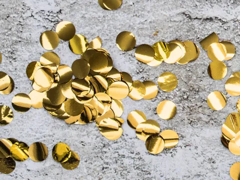 Konfetti kółka foliowe ZŁOTE 15 gram