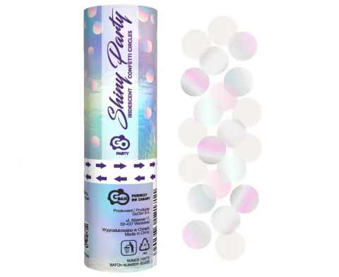 Konfetti pneumatyczne Shiny Party kółka opalizujące 15 cm
