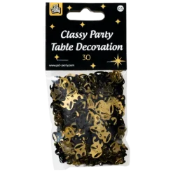 Konfetti foliowe liczba 30 złoto czarne 20g
