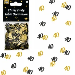Konfetti foliowe liczba 40 złoto czarne 20g