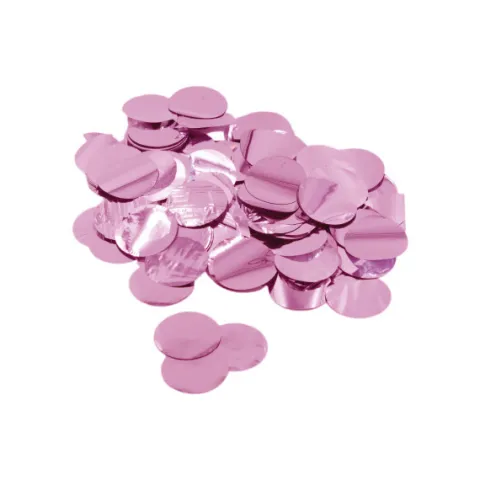 Konfetti kółka foliowe metaliczne Różowe 15 gram