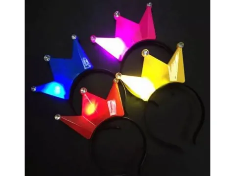 Korona na opasce świecąca LED
