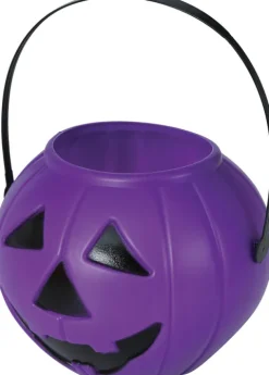 Koszyk na słodycze wiaderko DYNIA okrągłe fioletowe Halloween