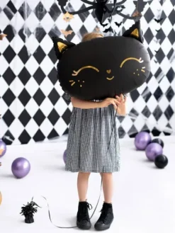 Kotek czarny balon foliowy 48x36 cm
