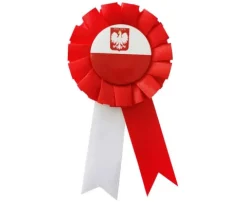Kotylion kibica przypinka biało-czerwoni POLSKA