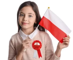 Kotylion kibica przypinka biało-czerwoni POLSKA