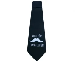 Krawat czarny na gumce Wieczór Kawalerski