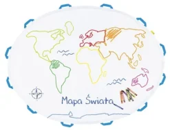 Kreatywna Mata Edukacyjna Mapa Świata AKSON (do malowania)