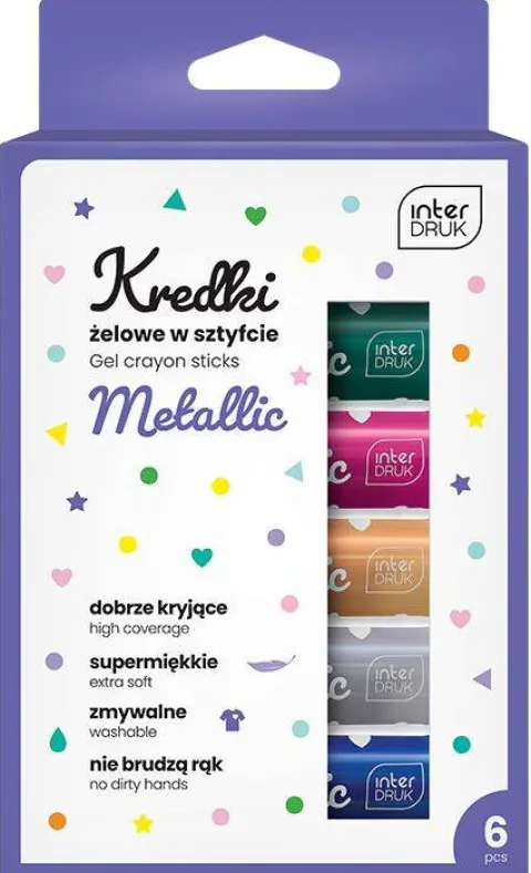 Kredki żelowe w sztyfcie wykręcane 6 sztuk