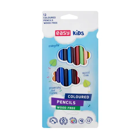 Kredki plastikowe12 kolorów trójkątne Easy Kids