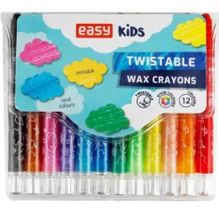 Kredki świecowe w sztyfcie wykręcane 12 kolorów Easy