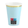 Kubeczki jednokolorowe papierowe złoto-niebieskie 220 ml 6 szt.