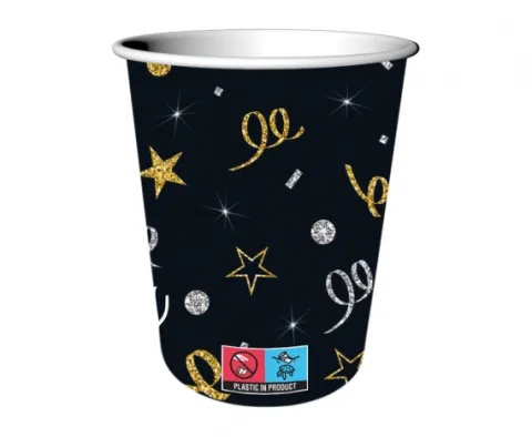 Kubeczki papierowe 50 URODZINY 200 ml 6 szt.