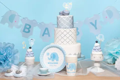 Kubeczki papierowe BABY SHOWER 6 szt. SŁONIK