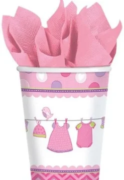Kubeczki papierowe Baby Shower Dziewczynka 8 szt