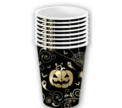 Kubeczki papierowe Dynia Pajęczyny HALLOWEEN 240 ml 6 szt.