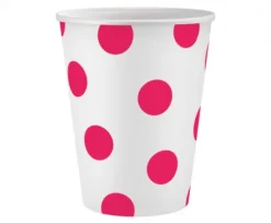 Kubeczki papierowe GROSZKI różowe 250 ml 6 szt.