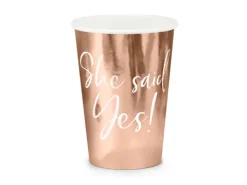 Kubeczki papierowe She Said Yes! złoty róż 220 ml 6 szt.