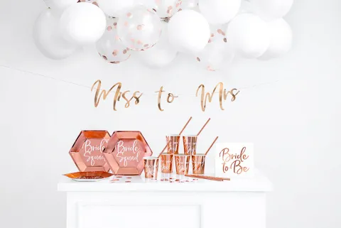 Kubeczki papierowe She Said Yes! złoty róż 220 ml 6 szt.