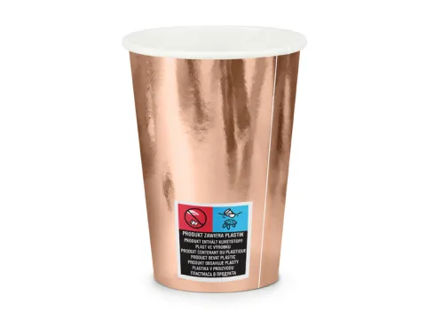 Kubeczki papierowe She Said Yes! złoty róż 220 ml 6 szt.