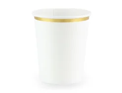 Kubeczki papierowe ze złotym zdobieniem 260 ml 6 szt
