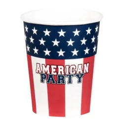 Kubeczki papierowe Flaga USA American Party 210 ml 10 szt.