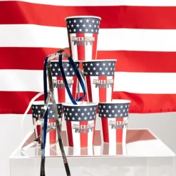Kubeczki papierowe Flaga USA American Party 210 ml 10 szt.