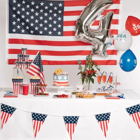 Kubeczki papierowe Flaga USA American Party 210 ml 10 szt.