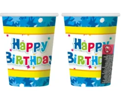 Kubeczki papierowe Happy Bithday 6 szt