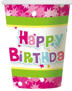 Kubeczki papierowe Happy Bithday 6 szt