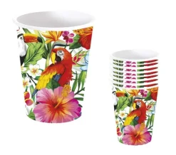Kubeczki papierowe HAWAII hawajskie kwiaty 240 ml 6 szt.