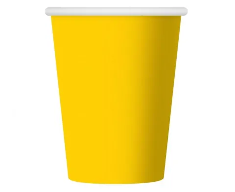 Kubeczki papierowe jednokolorowe żółte 270ml 6 szt.