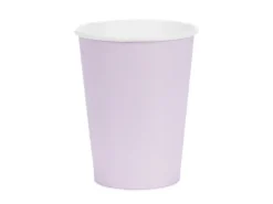 Kubeczki papierowe jednokolorowe lawendowe 250ml 6 szt. PartyDeco